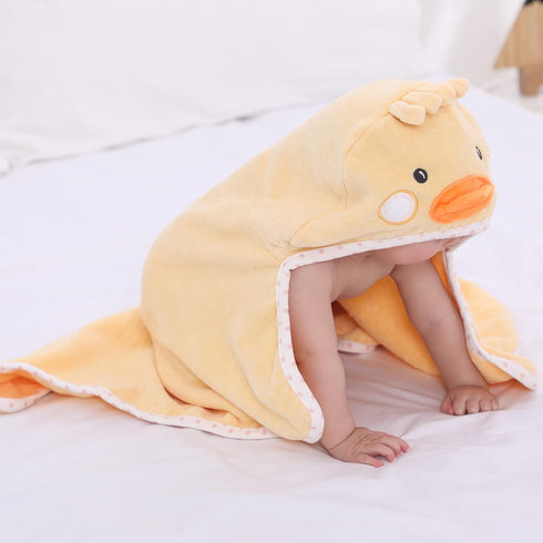 Baby Hooded Towel with Unique Animal Design Ultra Soft Thick Cotton Bath Towel for Newborn (Chick)...