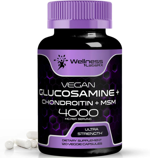Glucosamine Chondroitin MSM - 4000mg - Joint Support Supplement, Glucosamine Chondroitin Capsules, Helps with Back Pain, Knee Pain Relief, Joint P...