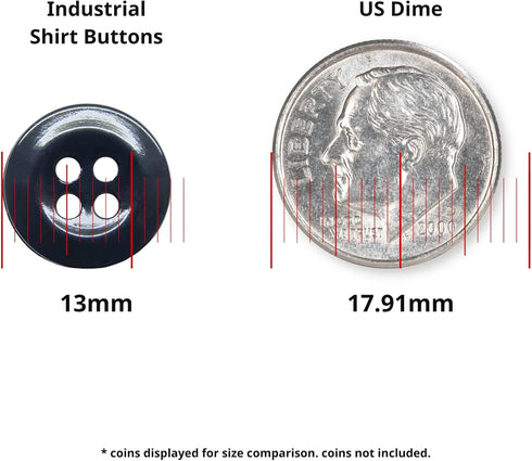 Industrial Shirt Buttons (Fits Carhartt, Dickies, Red Kap Work Shirts) Class A, B, C, Workshop Commercial Industrial Strength Buttons Measuring 13...