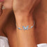 White Gold Plated Butterfly Bracelets for Women: Adjustable Blue Cubic Zirconia Butterfly Ankle Chain...