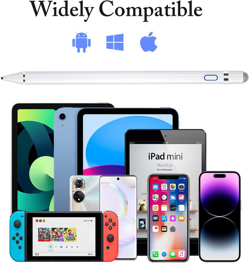 Active Stylus Pens for Touch Screens, Rechargeable Universal iPad Pencil, Pen for iPad/iOS/Android/iPad Air/Pro/Mini/iPhone/Samsung/Lenovo and Mor...