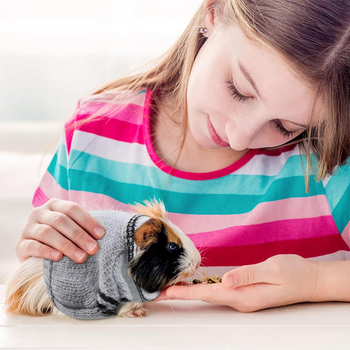 4 Pieces Guinea Pig Clothes Costume for Guinea Pig Ferret Sweater Bunny Hamster Clothing Guinea Pig Outfits Small Animal Warm Vest Winter Pet Swea...
