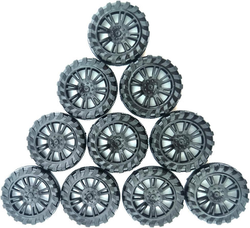 EUDAX 30mmx8mm Plastic Roll 2mm Dia Shaft Toys Wheel and 2mmx100mm STEM Shaft Round Rod Axles for DIY Toy RC Car Truck Boat Helicopter Model Part ...