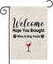 Wine Garden Flag Welcome Hope You Brought Wine Dog Treats Garden Flag Dog Treats Garden Decor (Wine & Dog Treats F)...