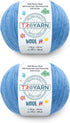Wool Jr (2- Skeins Pack) 40% Merino Wool%20 Cashmere%40 AcrylicThread Weight #1 Soft Knitting and Crochet Yarn for Crocheting and Knitting (2 x1.7...