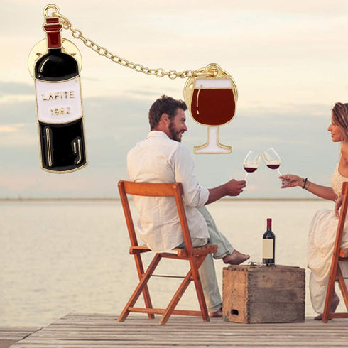 HOLLP Red Wine Coffee Beer Pin Personalized Wine Pendant Badge Wine Cheers Gift for Lover Girlfriend...