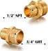 Garden Hose Fittings Connectors Adapter Solid brass Brass Repair Male to Male faucet leader coupler dual water hose connector(3/4" GHT Male to 1/2...