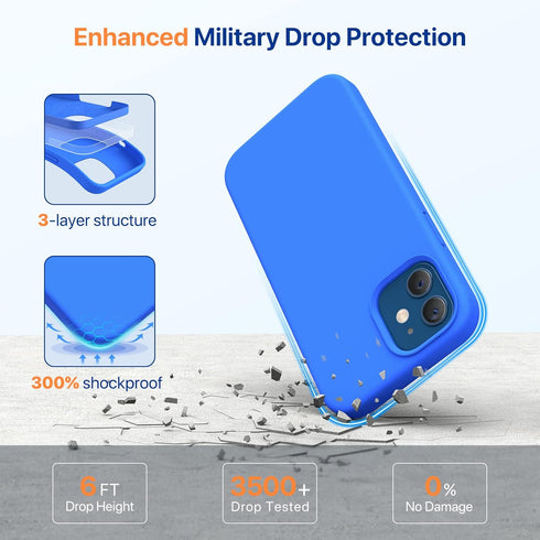 Miracase Compatible with iPhone 12 Case and iPhone 12 Pro Case, Liquid Silicone Gel Rubber Full Body Protection Shockproof Drop Protection Phone C...