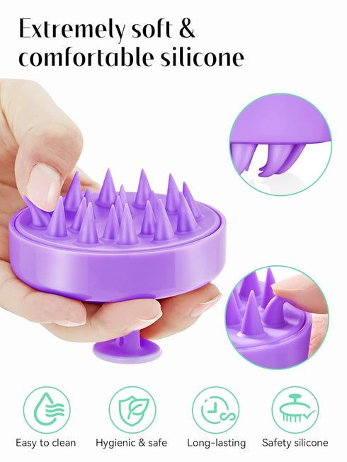 HEETA Scalp Massager Hair Growth, Soft Silicone Scalp Scrubber Shampoo Brush for Exfoliation, Dandruff Removal Head Massage Stress Relax, Wet & Dr...