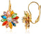 Barzel 18K Gold Plated Flower Earrings - Colorful Lotus Flower Earrings For Women - Made in Brazil...
