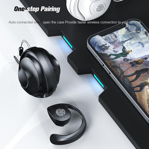 Out of Ear Open Earbuds Earless Headphones Bluetooth Outside Ear for Ows Open Owls Hanging Earphones 5.4 Bluetooth Open Ear Hanging Headset Temple...