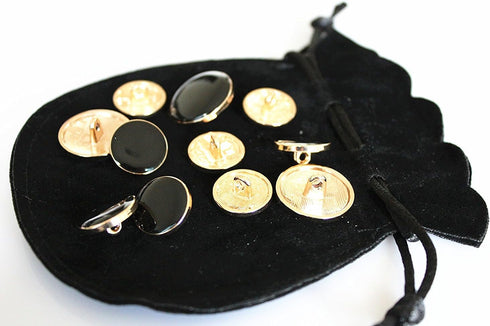 10PCS Clothes Button - Fashion Black Glazed Metal Button Set Sewing Button for Blazer, Coat, Uniform, Shirt, Suit and Jacket (15mm)...