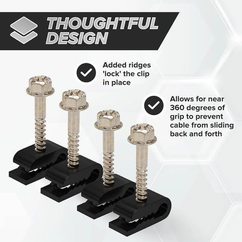 THE CIMPLE CO - Mini Wire Cable Clips, Electrical Wire Cable Clip, 1/10 in (3 mm) Screw Clip and Fastener, Black (100 Pieces per Bag)...