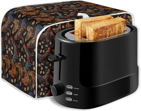 Chicken Hens Pattern Toaster Cover 2 Slice Small Appliance Covers Toaster Cover Kitchen Decor Toaster Bag Dust Cover with Top Handle, M...