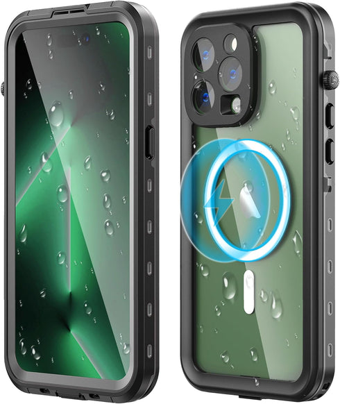 iPhone 14 Pro Max Waterproof Case-Full Body Protection, Built-in Scratch Resistant & Anti-Fingerprint Screen Protector, Wireless Charging, Dust, D...