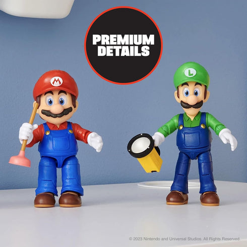 THE SUPER MARIO BROS. MOVIE - 5 Inch Action Figures Series 1 – Luigi Figure with Flashlight Accessory...