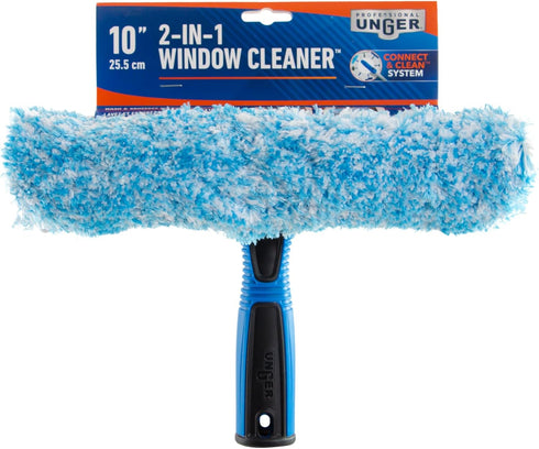 Unger Professional 2-in-1 Squeegee & Scrubber - 10” Window Cleaning Tool – Cleaning Supplies, Squeegee for Window Cleaning, Commercial & Residenti...