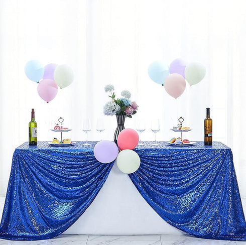 Hahuho 50x50 inch Square Sequin Tablecloth Royal Blue, Glitter Tablecloth for Bridal Shower Decorations, Birthday, Wedding, Dessert, Banquet?50x50...