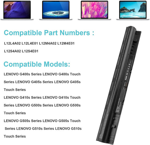L12L4E01 G400S Laptop Battery for Lenovo G50 G50-30 G50-45 G50-70 G50-80 G405s G410s S410P S510P G500s G505s G510s Z710 L12S4E01 L12S4A02 L12M4A02...