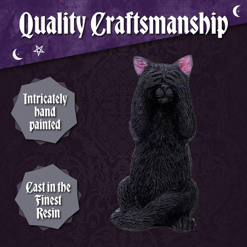 Nemesis Now Three Wise Felines Black Cat Figurines, Ancient Wisdom Decor, Hand-Painted Resin Collectibles, 8.5cm...