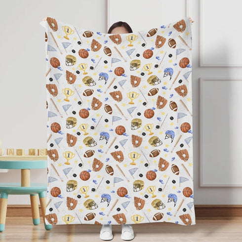 Baby Sports Blankets for Boys Flannel American Football Baseball Basketball Soft Swaddle Blankets Sports Lovers Gift Receiving Blankets Nursery Cr...