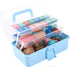 Flower River 11(in) Versatile Three-Layer Folding Organizer Box,Ideal for Art & Crafts,Toys,Sewing Supplies,Jewelry and Tools,Storage with Dual Tr...