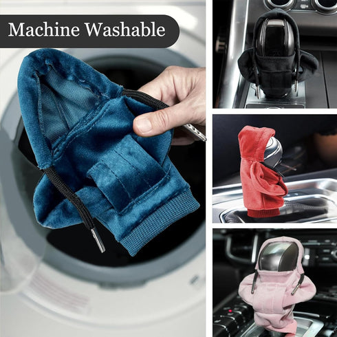 2pcs Sweater Gear Shift Knob Cover,Car Shift Knob Hoodie,Winter Warm Shift Knob Cover Sweater Shirt,Car Interior Accessories Shift Knobs Fashionab...