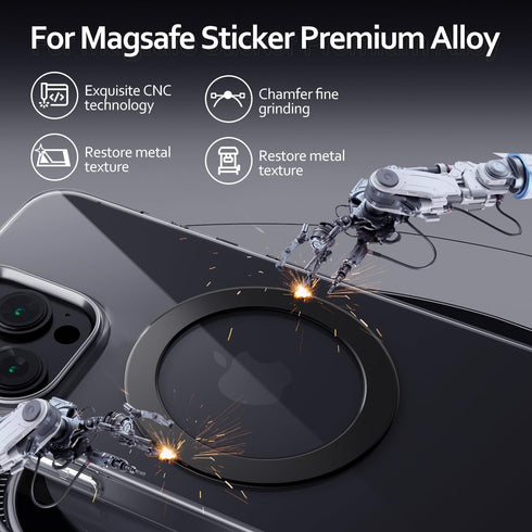 Magnetic Ring Sticker for Magsafe Phone Magnet Upgrade Bulit-in Magnet for Wireless Charging, Phone Case, Car Holder, Compatible Universal Convers...