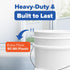 5 Gallon White Bucket & Lid, Made in The USA, Durable 90 Mil All Purpose Pail, Food Grade, Contains No BPA Plastic, Premium HPDE, 1 Pack...