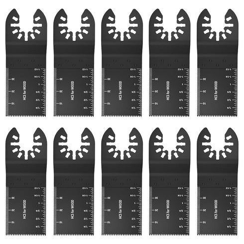 10 pcs Wood Universal Quick Release Saw Blades 1-3/8" Oscillating Multitool Blade Compatible with Fein Multimaster, Dremel Multi-Max, Dewalt, Craf...
