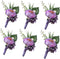 6 Pieces/lot Groom Boutonniere Man Buttonholes Wedding Flowers Party Decoration (Light Purple)...