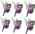 6 Pieces/lot Groom Boutonniere Man Buttonholes Wedding Flowers Party Decoration (Light Purple)...