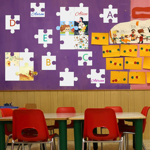 Junkin 100 Pcs Large Blank Puzzle Puzzle Pieces Cutouts DIY Make Your Own Puzzle Kit Paper Puzzle Kit for Classroom Decor Bulletin Board School DI...