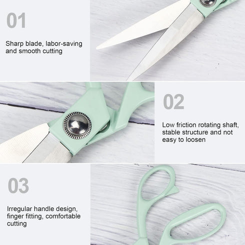 8" All Purpose Stainless Steel Scissors, Heavy Duty Ergonomic Comfort Grip Shears Sharp Green Scissors for Office Home Household (Green)...