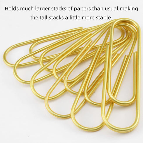 4 Inch Large Paper Clips 35 Pcs Brightly Colored Gold Vinyl Coated Rust Resistant Smooth Finish Large Jumbo Paperclips for Office School Documents...