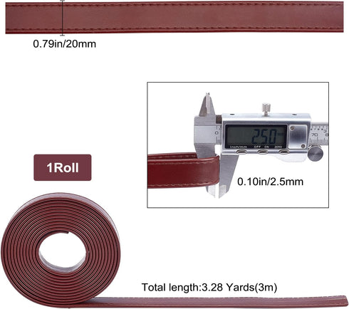 GORGECRAFT 118 Inches Double Sided Leather Strip Straps 0.8 inch Wide Flat Cord DIY Leather Strap String for Making Bag Strap Crafts Leather Belt ...