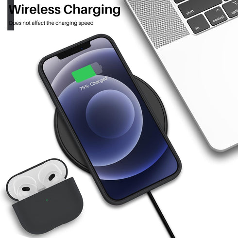 ORNARTO Compatible with iPhone 12 Mini Case, Slim Liquid Silicone 3 Layers Full Covered Soft Gel Rubber with Microfiber Case Cover 5.4 inch-Black...