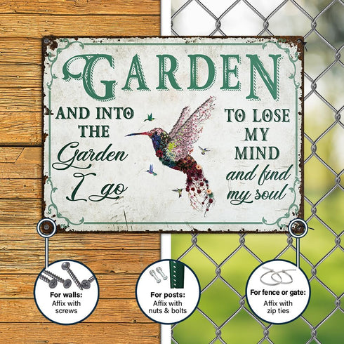 Wander Prints Birthday Gardener Gift for women, men Mom, Dad, Grandma, Grandpa Who Love Garden -Christmas House Warming Gift Hummingbird Metal Sig...