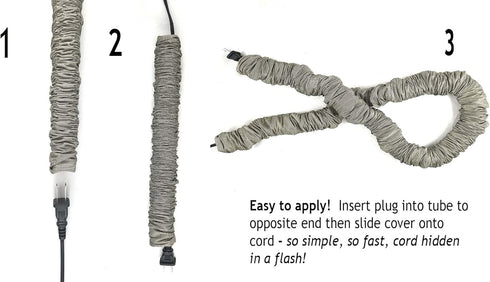 Cream CoverEase 9 Feet Lamp Cord Cover Tube...