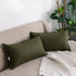 Jeanerlor Cotton Linen Square Decorative Throw Pillow Case Cushion Cover with Twin Needles Stitch on Edge,for Wedding Party Gift Car 12"x20"(30 x ...