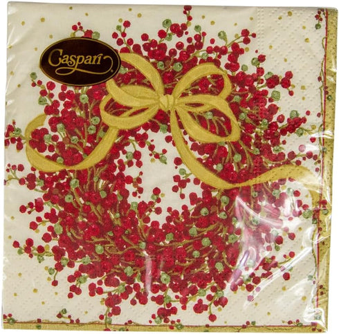Caspari Entertaining Pepper Berry Cocktail Napkins, Red, 20-Pack...