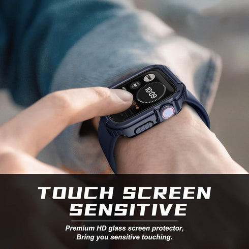 Recoppa for Rugged Apple Watch Case 41mm Series 7 & Series 8 & Series 9 with Screen Protector, Durable Military Grade Quattro Pro Series Drop-proo...