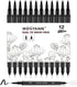 Mogyann Drawing Pens, 12 Pack Dual Brush Pens Black Markers for Art Drawing Sketching...