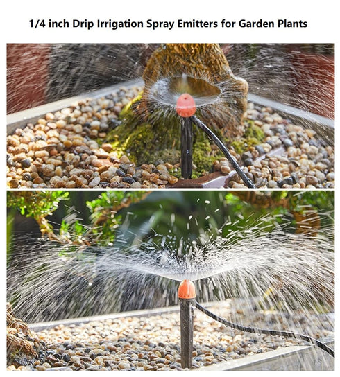 1/4" Drip Irrigation Emitters, Yulaiyoen 1/4-inch Spray Emitters 30 Pack, Automatic Drip Irrigation Parts Accessories, 360 Degree Drip Irrigation ...