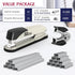 Metal Stapler Heavy Duty 50 Sheet Capacity with 1750 Staples and Staple Remover, White Stapler Full Strip Staplers for Desk, No Jam, Non-slip Offi...