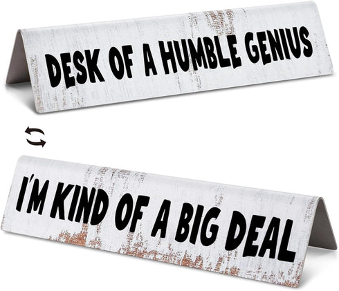 Funny Office Desk Novelty Nameplate for Coworker, DESK of A HUMBLE GENIUS Nameplate Sign for Nurse Employee Coworker Boss Leader Colleague Friends...