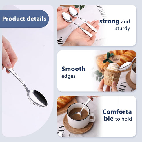 HANSGO 20PCS Stainless Steel Teaspoons, 5.8 Inch Dinner Spoons Dessert Spoons for Home Restaurant Kitchen...