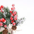 Puluole 10 Pcs Red Berries Pine Cones for Crafts - Evergreen Artificial Pine Branches Holly Stem,Christmas Tree Picks and Sprays,Artificial Flower...