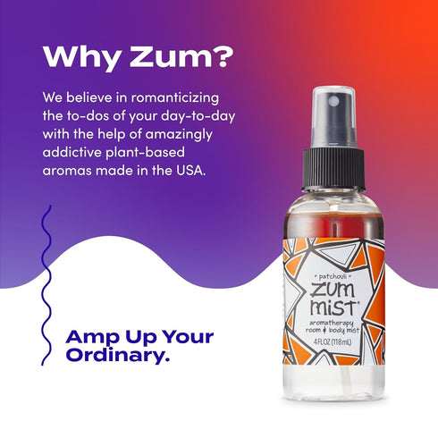 Indigo Wild Zum Mist Room & Body Spray - Aromatherapy Essential Oil Spray - Natural Body Mist & Room Spray - Patchouli Scent - 4 fl oz...