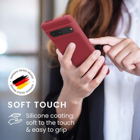 kwmobile Case Compatible with Google Pixel 7 Case - TPU Silicone Phone Cover with Soft Finish - Dark Rose...